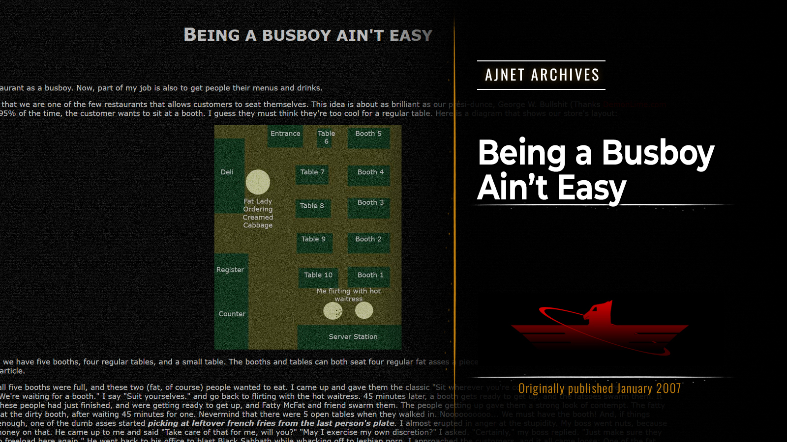 AJnet Archives: Being a Busboy Ain’t Easy