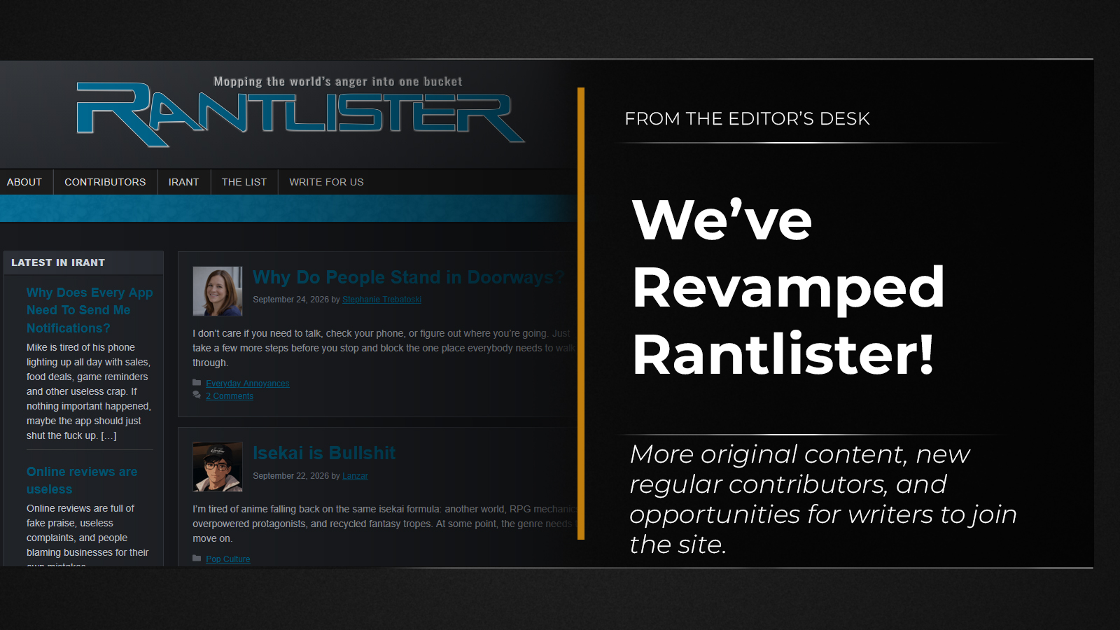 We’ve Revamped Rantlister!