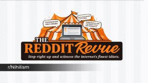 The Reddit Revue title card featuring circus-themed design and r/Nihilism label