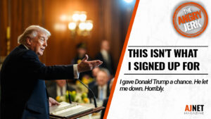 Donald Trump speaking at a podium; title card reads “This Isn’t What I Signed Up For.”