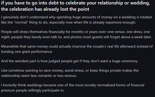 Screenshot of a Reddit post from r/unpopularopinion displayed in dark mode. The post contains a user-written opinion followed by several paragraphs of explanation and edits beneath the title.